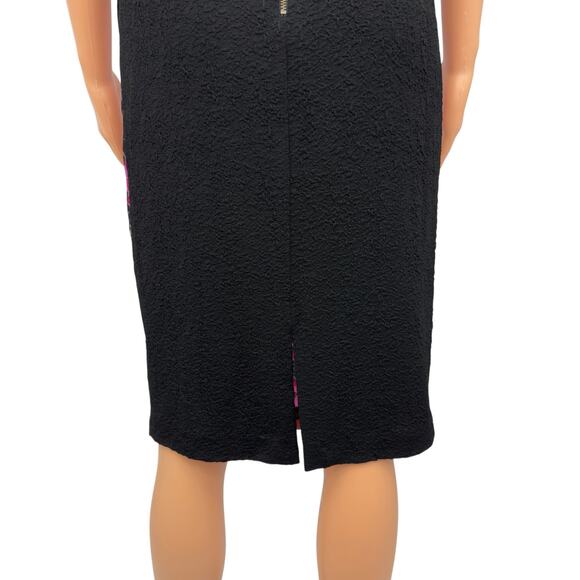 Tracy Reese Womens Textured Silk Jacquard Cocktail Dress 6 Fuchsia Pink Floral - Picture 12 of 16